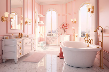 粉色梦幻浴室高清图片