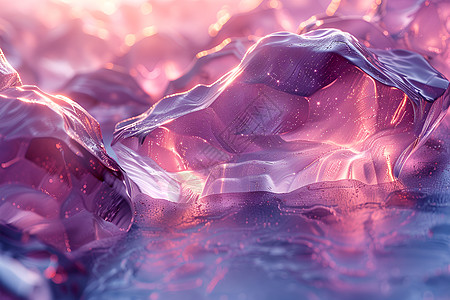 冰块纹理紫色玻璃纹理的手机壁纸插画