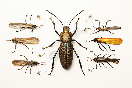 一群昆虫背景图片