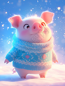 温暖毛衣小猪图片