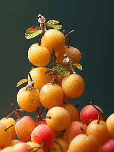 采摘橙子微型水果摄影设计图片
