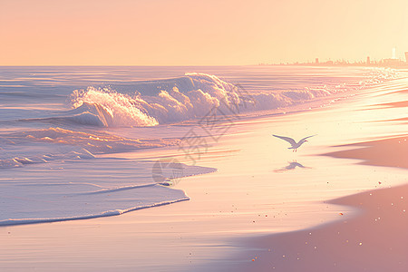 日出时分海滩背景图片