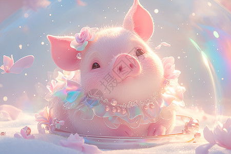 梦幻小猪背景图片