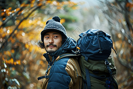 丛林的男子背景图片