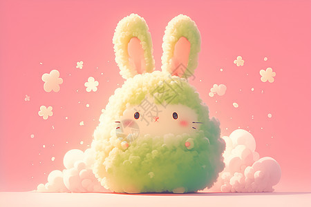 绿色小兔子图片