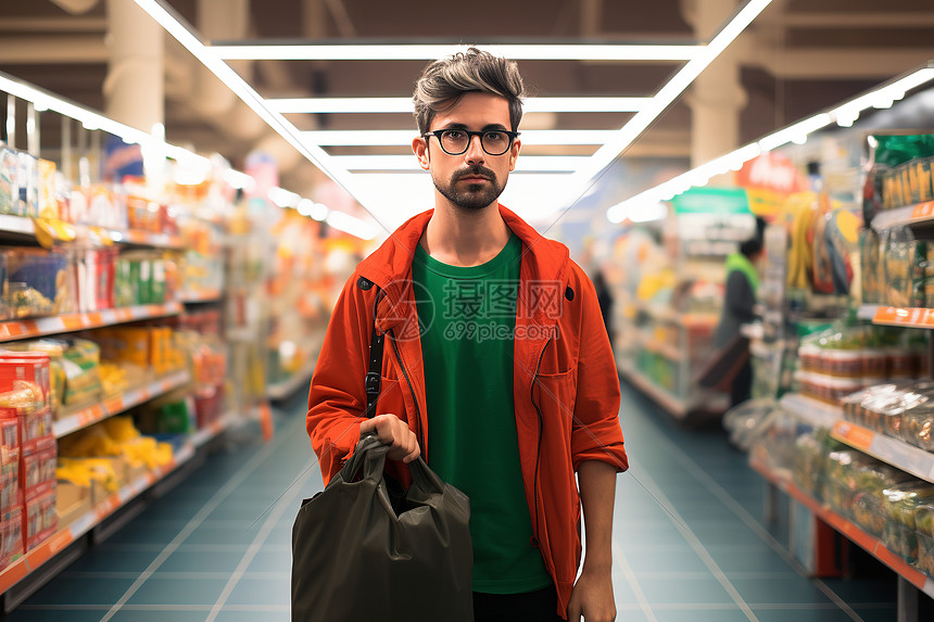 超市中的男人图片