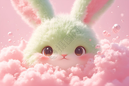 棉花糖小兔图片