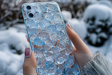 冰雪中的手机奇景图片