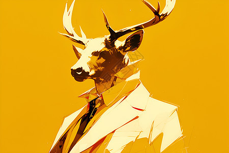 金黄色的鹿头人图片