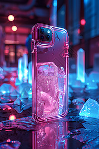 粉色透明的手机壳背景图片