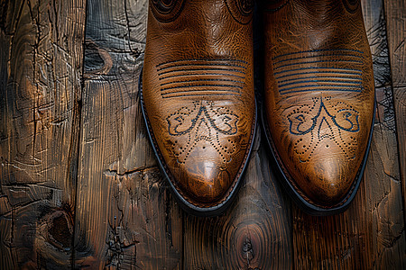 皮革纹理在牛仔靴图片