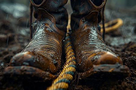 牛仔靴与绳索图片