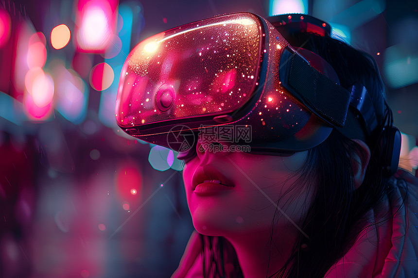 夜幕下的VR科技图片