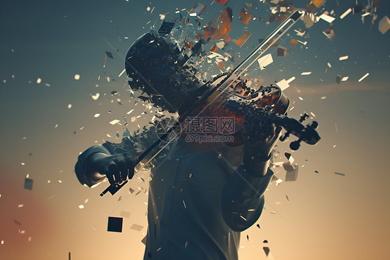 拉小提琴的男人图片