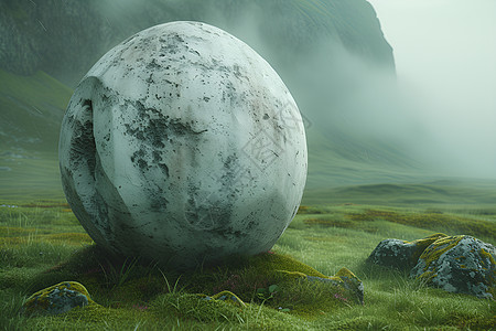草地上的巨型球体图片
