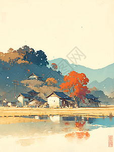 山水乡村背景图片