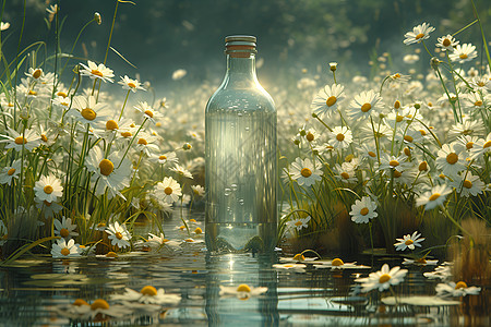 水瓶和花朵图片