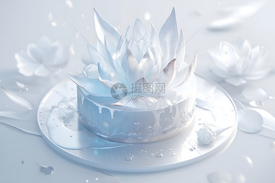 生日蛋糕银色图片