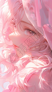 粉色可爱少女背景图片