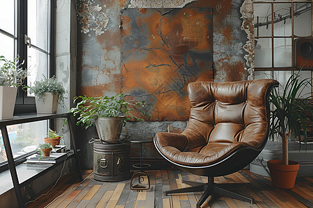 现代工业风沙发椅背景图片