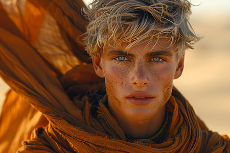 沙漠中的男子图片