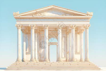 希腊建筑的柱子图片