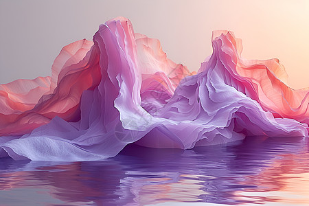 冰山泉水色彩缤纷的冰山插画