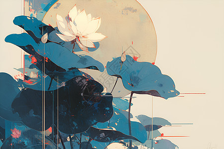 池塘的莲花背景图片