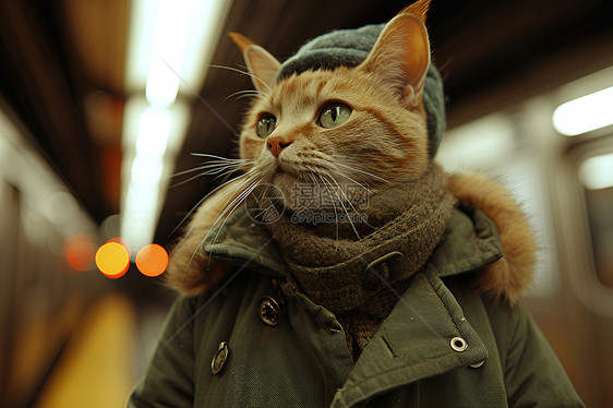 穿着外套的猫咪图片