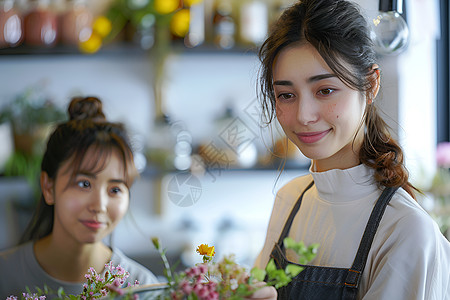 花店的女孩图片