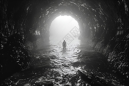 深渊之光隧道洞口高清图片