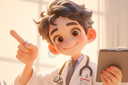 卡通的男性医生背景图片