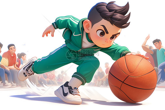 打篮球的帅气男孩图片