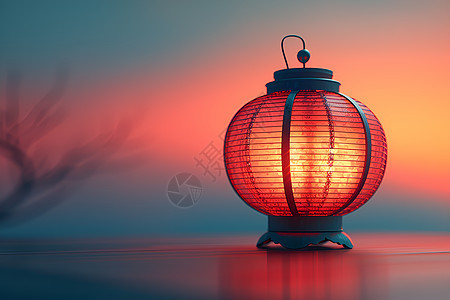 夕阳下的红灯笼背景图片