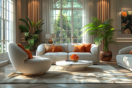 精致设计豪华舒适的客厅设计背景
