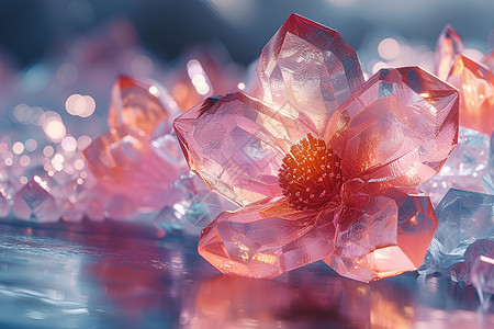 粉色水晶花图片