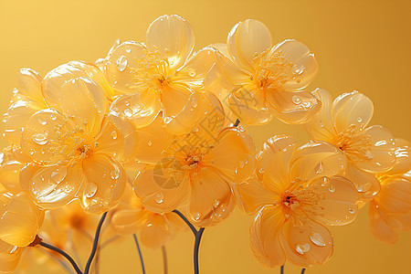 背景中蛋黄的塑料花朵图片