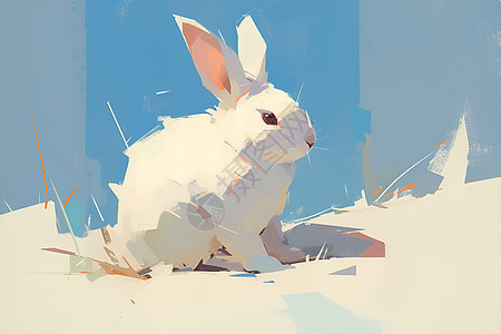 背景中可爱的兔子图片