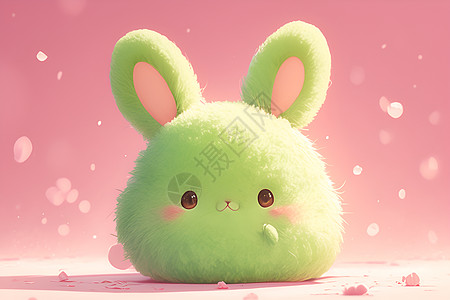 卡通的绿色兔子背景图片