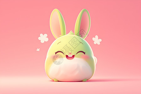 微笑的可爱兔子图片
