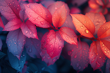 叶子上的水滴背景图片