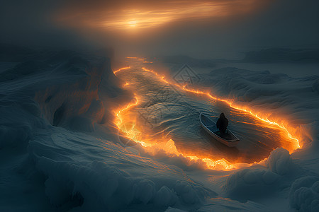 极地夜晚背景图片