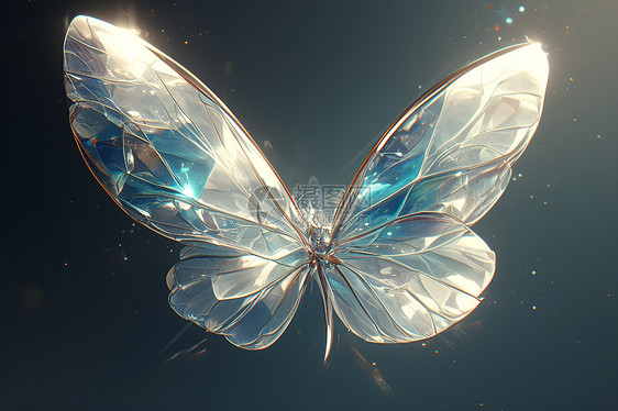 蓝翅蝴蝶图片