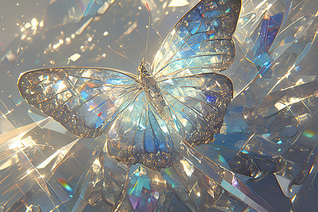 飘逸的水晶蝴蝶图片