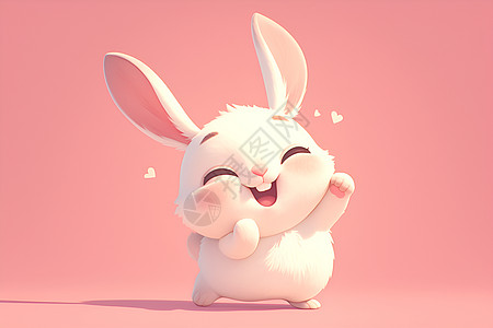 小兔子欢乐兔子插画