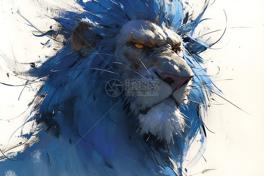 蓝色狮王图片