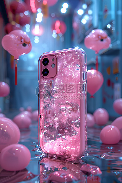 粉色透明手机壳图片