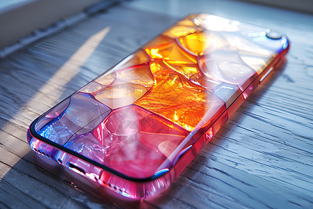 手机背景的几何玻璃图案背景图片