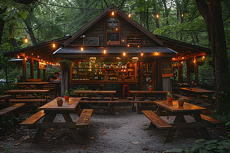 林间小屋乡村酒吧高清图片