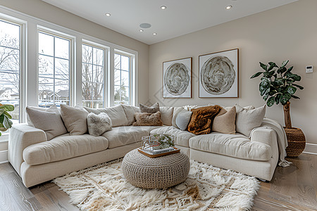 沙发元素现代元素的客厅背景